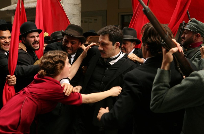 With Giovanna Mezzogiorno in Vincere