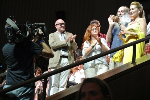 Giancarlo with his "stars" at the Venice Film Festival