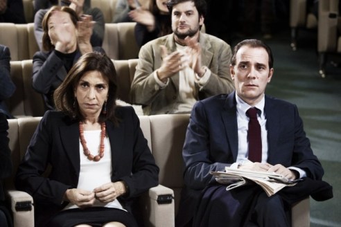 With Valerio Mastandrea in Viva La Libertà