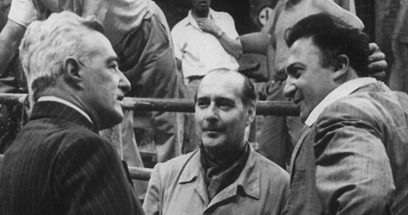 Vittorio De Sica, Roberto Rossellini and Federico Fellini